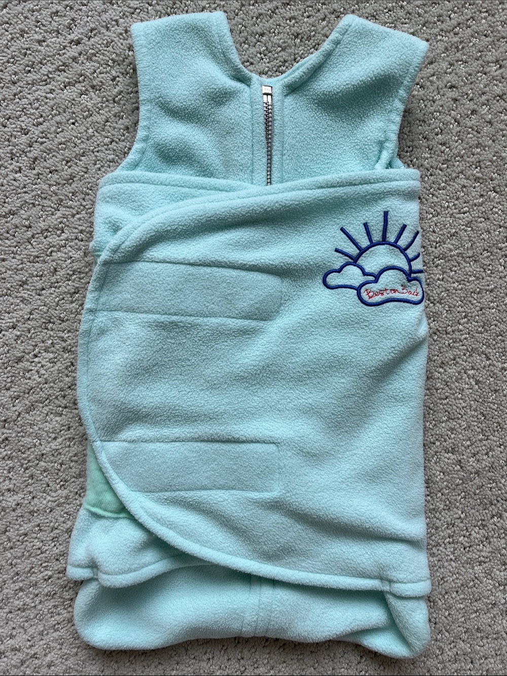Halo Swaddle Sleep sack Mint Green Newborn fleece adjustable Velcro